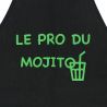 Tablier de cuisine Le Pro Du Mojito Noir. Emmanuel Création