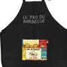 Tablier de cuisine Le Pro Du Barbecue Noir. Emmanuel Création