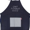 Tablier de cuisine Chef 3 Etoiles Marine. Emmanuel Création