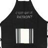Tablier de cuisine C'Est Qui Le Patron Noir. Emmanuel Création