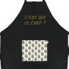 Tablier de cuisine C'Est Qui Le Chef Noir. Emmanuel Création