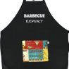 Tablier de cuisine Barbecue Expert Noir. Emmanuel Création