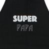 Tablier de cuisine Super Papa Noir. Emmanuel Création