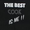 Tablier de cuisine The Best Cook Is Me Noir. Emmanuel Création