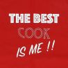 Tablier de cuisine The Best Cook Is Me Rouge. Emmanuel Création