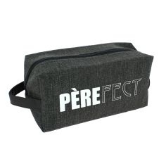 Trousse de toilette gris foncé PèreFect, M, confectionnée en France Emmanuel Création