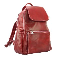 Sac à dos en cuir marron rouge, Brittany. Tony et Paul. Tony & Paul