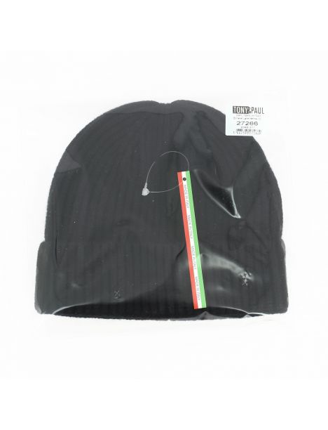 Bonnet en Laine Mérinos, noir, le Nordiste Tony & Paul