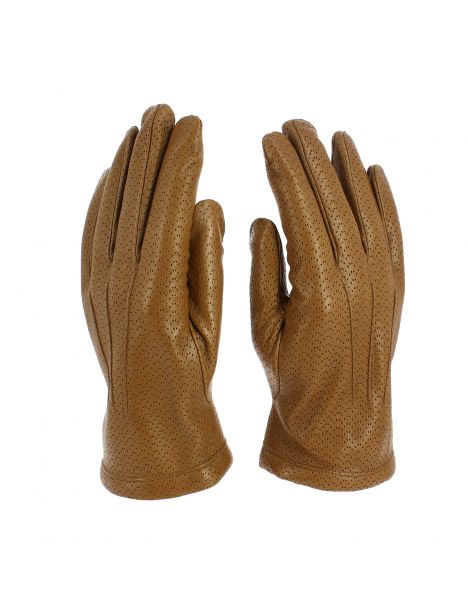 Gants Napoli en cuir d'agneau nappa perforé, doublés cachemire. Tony & Paul. Tony & Paul