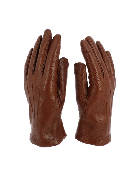 Gants Napoli en cuir d'agneau nappa perforé, doublés cachemire. Tony & Paul. Tony & Paul