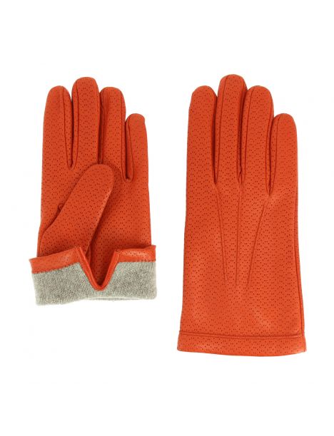 Gants Napoli en cuir d'agneau nappa perforé, doublés cachemire. Tony & Paul. Tony & Paul