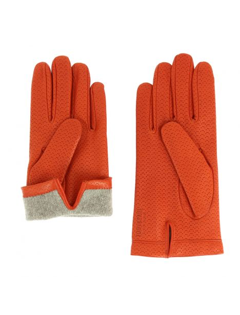 Gants Napoli en cuir d'agneau nappa perforé, doublés cachemire. Tony & Paul. Tony & Paul