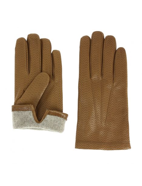 Gants Napoli en cuir d'agneau nappa perforé, doublés cachemire. Tony & Paul. Tony & Paul