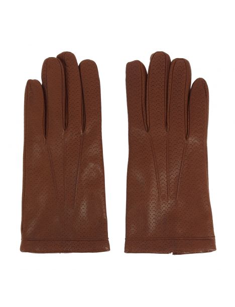 Gants Napoli en cuir d'agneau nappa perforé, doublés cachemire. Tony & Paul. Tony & Paul