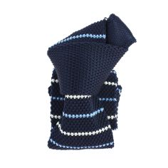 Cravate Tricot rayée. Stripe Ciel et marine Clj Charles Le Jeune