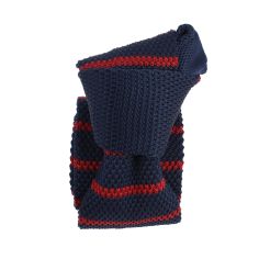 Cravate Tricot rayée. Rugby marine et bordeaux Clj Charles Le Jeune