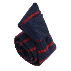 Cravate Tricot rayée. Rugby marine et bordeaux Clj Charles Le Jeune 2