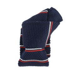 Cravate Tricot rayée. Catsville Marine Clj Charles Le Jeune