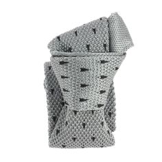 Cravate Tricot. Lys gris et marine Clj Charles Le Jeune