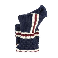 Cravate Tricot rayée. Stencill marine crème bordeaux Clj Charles Le Jeune