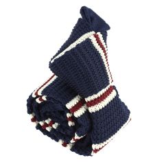 Cravate Tricot rayée. Stencill marine crème bordeaux Clj Charles Le Jeune 2