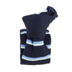 Cravate Tricot rayée. Scalla marine et ciel Clj Charles Le Jeune