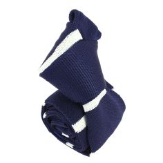 Cravate Tricot rayée. Stenvensoon Marine et blanc Clj Charles Le Jeune 2