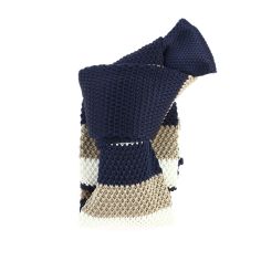 Cravate Tricot rayée. Automne marron Clj Charles Le Jeune