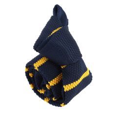 Cravate Tricot rayée. Marine et orange Clj Charles Le Jeune 2