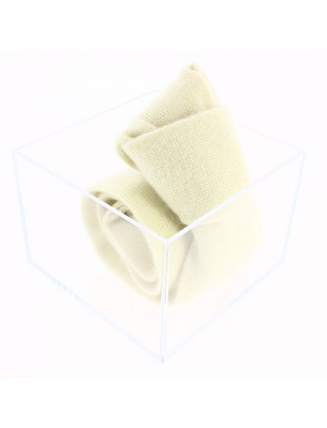 Cravate cachemire Jaune coquille d'oeuf, Alashan, Tony & Paul. Tony & Paul