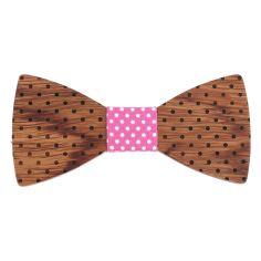 Noeud papillon en bois, Punticos Rose. Tony & Paul. Tony & Paul