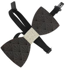 Noeud papillon en bois, Franklin noir et taupe. Tony & Paul. Tony & Paul 2