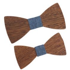 Noeud papillon en bois, Duo Père et Fils, Bleu. Tony & Paul. Tony & Paul