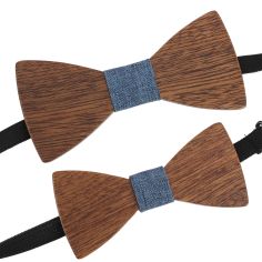 Noeud papillon en bois, Duo Père et Fils, Bleu. Tony & Paul. Tony & Paul 2