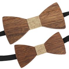 Noeud papillon en bois, Duo Père et Fils, lin. Tony & Paul. Tony & Paul 2