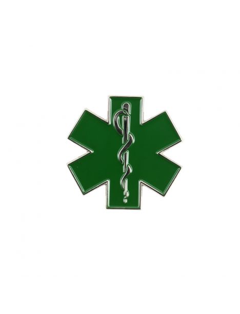 Pin's Médecin caducée d’Asclépios et étoile verte à 6 branches Clj Charles Le Jeune