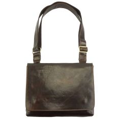 Besace en cuir marron foncé, Messenger Flap. Tony et Paul. Tony & Paul