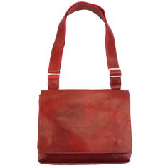 Besace en cuir rouge, Messenger Flap. Tony et Paul. Tony & Paul