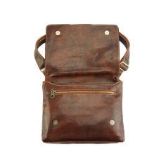 Besace en cuir marron, Messenger Flap. Tony et Paul. Tony & Paul 2
