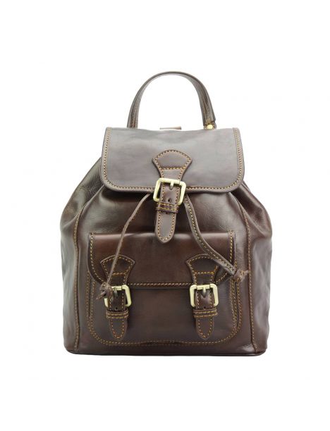 Sac à dos en cuir marron foncé, Tuscany. Tony et Paul. Tony & Paul