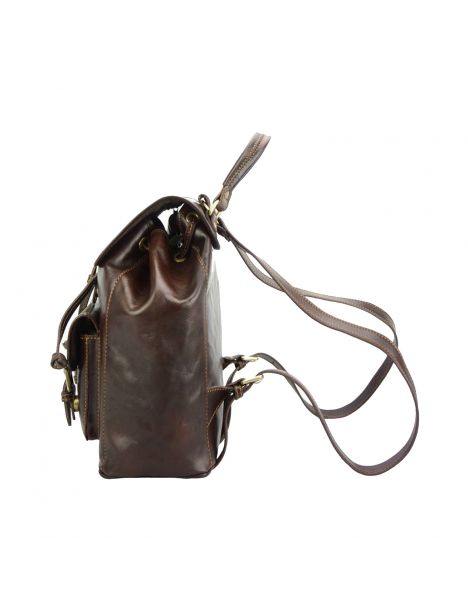 Sac à dos en cuir marron foncé, Tuscany. Tony et Paul. Tony & Paul