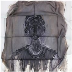 Carré 90 Giacometti Création 0618 Annette noire 1962 Brochier Soieries 1890