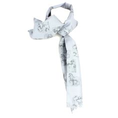 Echarpe en soie, Léonard de Vinci Chevaux, gris Brochier Soieries 1890 2