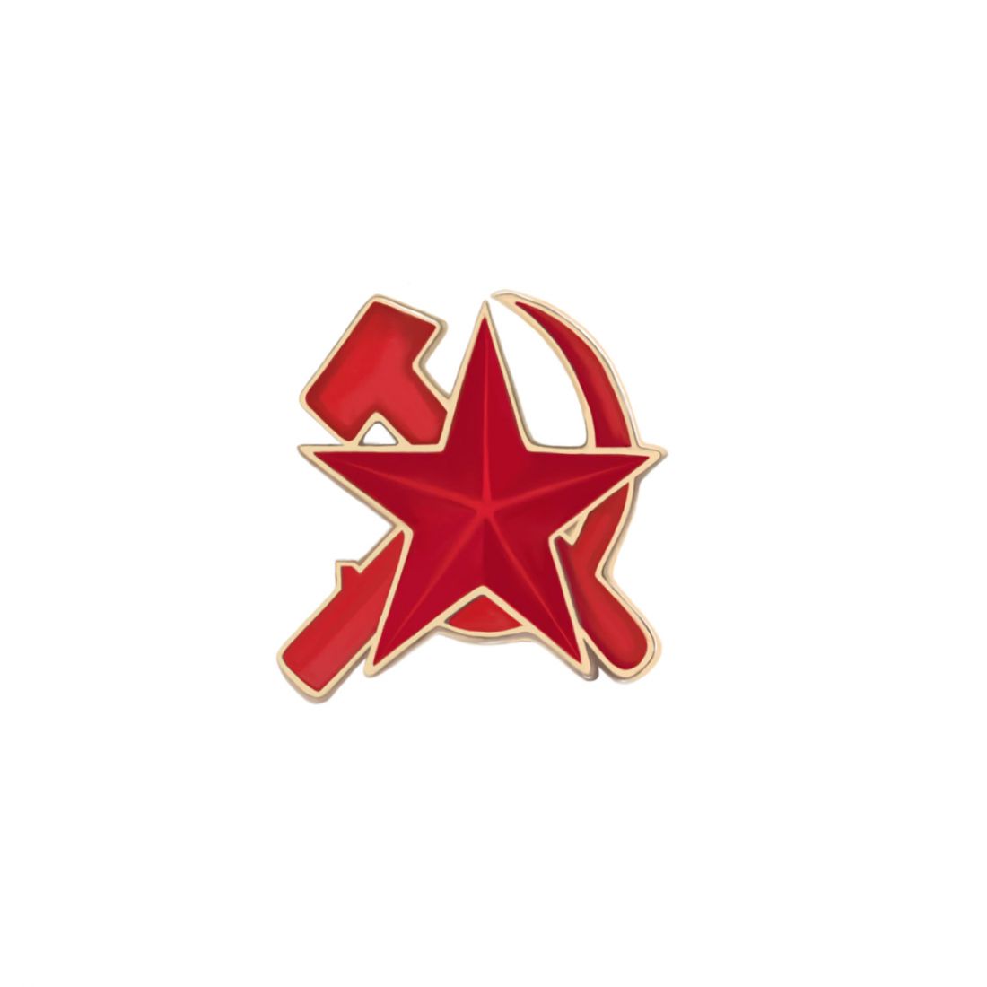 Pin's Vintage étoile rouge, Faucille et Marteau, rouge - Communisme Clj Charles Le Jeune