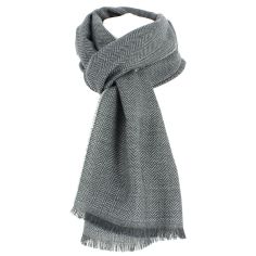 Echarpe Chevrons, Gris, pure laine. Tony & Paul