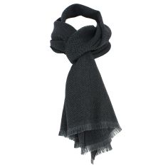 Echarpe Chevrons, Noir, pure laine. Tony & Paul