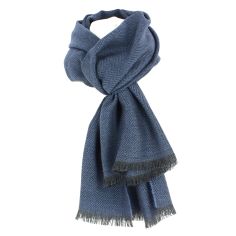 Echarpe Chevrons, Bleu intense, pure laine. Tony & Paul