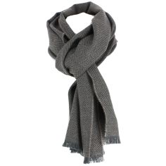 Echarpe Chevrons, Taupe, pure laine. Tony & Paul