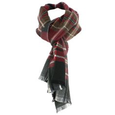 Echarpe Gleann, Tartan Vert et Bordeaux, pure laine. Tony & Paul