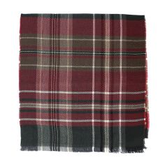 Echarpe Gleann, Tartan Vert et Bordeaux, pure laine. Tony & Paul 2